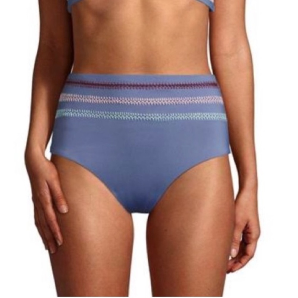 Dolce Vita swim high waisted blue embroidered high waist bikini bottom only M